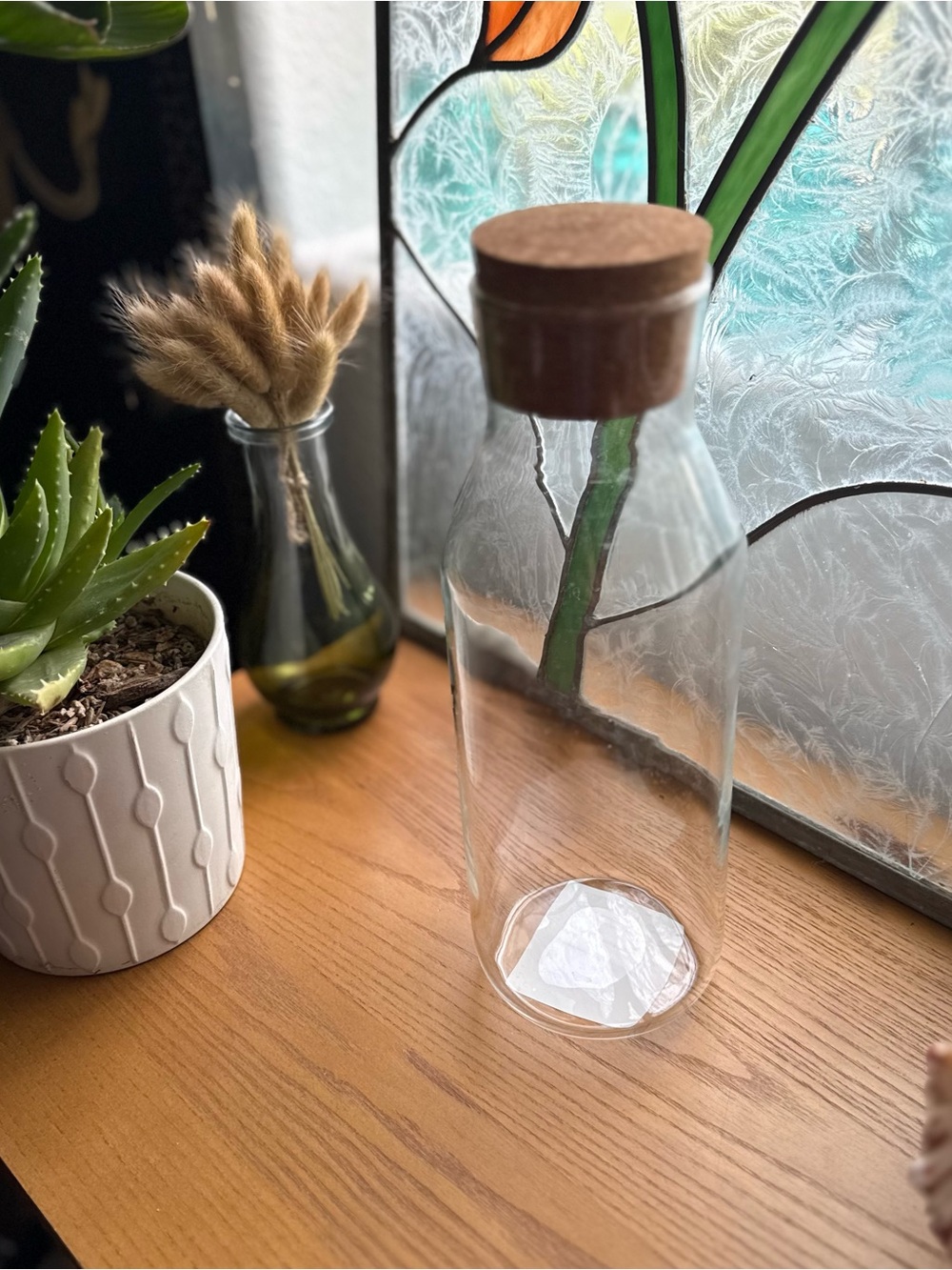 IKEA Glass Storage Bottle with Cork Lid - Clear
